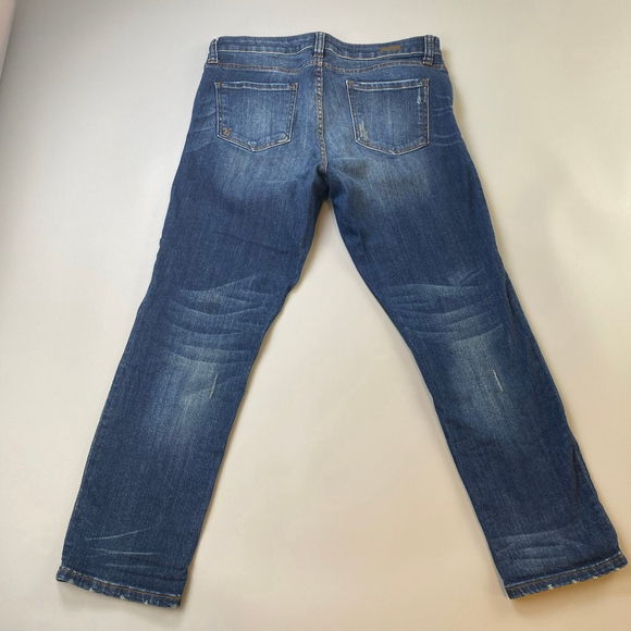 KUT from the Kloth Reese Ankle Straight Leg Jeans Size 8 Blue Distressed - Picture 3 of 16
